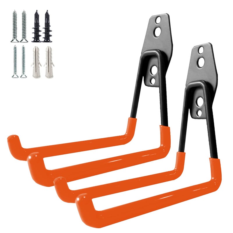 GeeWatom Garage Storage Utility Hooksï¼ŒGarage Garden Tool Organizerï¼ŒSteel Wall Mount Hooks, Large Garden U Hooks ï¼ˆ2 Packï¼‰ - Image 1